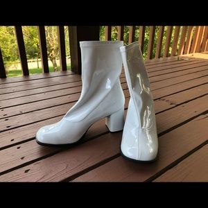 White latex boots